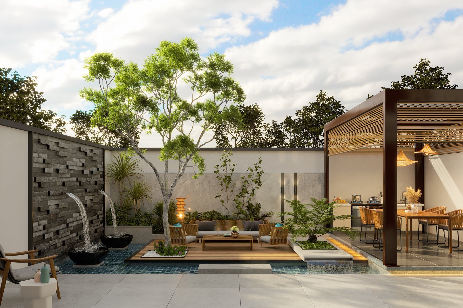 Benalma Hotel outdoor seating and gardens